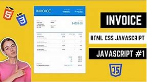 Create Invoice Slip HTML CSS and JavaScript | Invoice Template