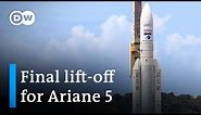 Europe's Ariane 5 rocket lifts off for its final flight | DW News