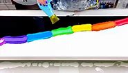 🌈 Color Split Rainbow! Acrylic Pour Painting