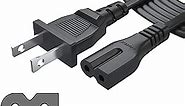 Pwr Extra Long 12Ft 2 Prong Polarized-Power-Cord for Vizio-LED-TV Smart HDTV D-E-M-Series Bose Companion Multimedia Speaker System Cable Box Router Modem Arris Sharp Sanyo Insignia NS-HW303 Sound Bar