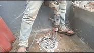 how to break concrete using a hammer drill