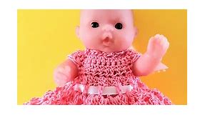 Free & Easy Crochet Thread Dress Pattern for 5-Inch Dolls (Lots to Love Berenguer Itty Bitty Doll Outfit)