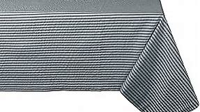 DII 100% Cotton Seersucker Striped Tabletop Collection, Gray, Tablecloth, 60x84, 1 Piece