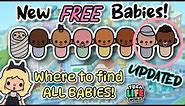 FREE BABIES! Where To Find All the Babies UPDATED | Toca Life | Everyone's Toy Club