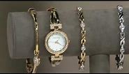 Anne Klein Crystal Bangle Watch and Bracelet Set on QVC