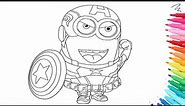 how to draw Minions Captain Amrica | Easy drawing/step by step