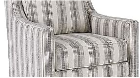 Signature Design by Ashley Kambria Striped Upholstered Swivel Accent Glider Chair, Ivory & Black