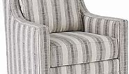 Signature Design by Ashley Kambria Striped Upholstered Swivel Accent Glider Chair, Ivory & Black