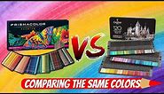 Prismacolor Premier vs Castle Art Colored Pencils | Comparing the same colors