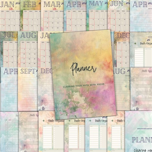 2026 Floral Grunge Calendar Planner: Monthly Pages (A4, A5, 8.5x11 PDF) - Etsy