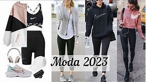 MODA 2023 OUTFITS CÓMO Vestir CON ROPA DEPORTIVA BÁSICA Y SENCILLA LOOKS PARA MUJER TENDENCIAS 2023