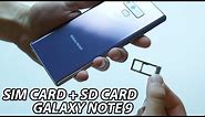 How to Insert SD Card + SIM Card to Galaxy Note 9