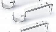 Curtain Rod Holders Heavy Duty Adjustable Rod Brackets for 7/8 or 1 Inch Rods, Set of 3 (White)