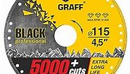 GRAFF Black Cut Off Wheels 4 1/2 Inch - Diamond Metal Cutting Disc for Angle Grinder 4.5 Inch - 60x Longer Wheel Life