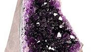 Extreme Rocks & Fossils Amethyst Cluster - 1 to 1.5 pounds of Powerful, deep Purple Crystals. Geode from Uruguay. Includes Bonus 3 inch Selenite Wand