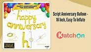 KatchOn, Gold Happy Anniversary Balloons - 16 Inch, Shiny Script | Happy Anniversary Banner Gold for Happy Anniversary Decorations | Anniversary Party Decorations, Happy Anniversary Foil Balloons