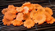 How To Make Carrot Flowers - Vegetable Carving Garnish - Sushi Garnish - Food Decoration