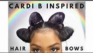 CARDI B INSPIRED HAIR BOWS | FUN QUARANTINE HAIRSTYLE!