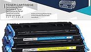 LCL Remanufactured Toner Cartridge Replacement for HP 124A Q6000A Q6001A Q6002A Q6003A 1600 2600 2605 1015 1017 2600n 2605d 2605dn 2605dn xi 2605dtn CM1015 (4-Pack Black Cyan Magenta Yellow)