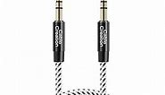 CableCreation 3.5mm Aux Cable(1.5ft/0.45m/18inch), Short Male to Male 1/8 Audio Auxiliary Cord Braided Hi-Fi Sound for Car,Headphone Jack,Speaker,Home Stereos,Smartphone(with Aux Port)
