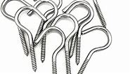 JY-MARINE 3.3 Inch Stainless Steel 316 Screw-in Hooks Eye Bolt Marine Grade, Heavy Duty Ceiling Hooks for Indoor and Outdoor Hanging Plants 10 Pieces
