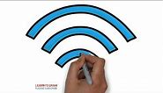 Easy Step For Kids How To Draw Wifi Symbol