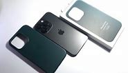 iPhone 14 Pro Space Black Leather Case Forest Green