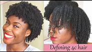 Defined curls on 4c natural hair (using the L.O.C method, no gel)