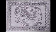 Madhubani Painting (part -1)/Elephant 🐘 Madhubani Painting Step By Step/ Mithila Painting/ Folk Art