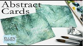 EASY Watercolor Abstract Christmas Cards using rough paper!