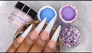 🔴 Watch Me Do Nails LIVE! - Purple and Blue #notpolish Acrylic Nails - LongHairPrettyNails