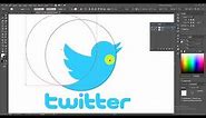 How to create Twitter Logo in Illustrator |Graphic Design Tutorial