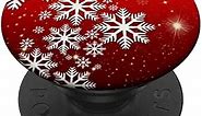 Christmas Snowflake Red White Pop Socket- Boys Girls Gifts PopSockets PopGrip: Swappable Grip for Phones & Tablets PopSockets Standard PopGrip