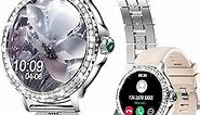 Smart Watches for Women(Answer/Make Calls) with Diamonds, 1.3” HD Bluetooth Smart Watch for Android iOS Phones, IP68 Waterproof Fitness Activity Trackers Smartwatch with Heart Rate/SpO2/Sleep Monitor