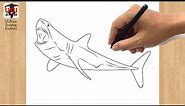 How to Draw a Great White Shark | Easy Drawing of a Shark Step by Step Outline