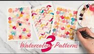 Paint with me | 3 Watercolour Patterns - Perfect for Beginners!