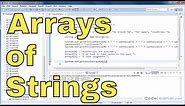 Java Tutorial - 14 - Arrays of Strings