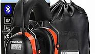 PROHEAR 033 Bluetooth 5.3 Hearing Protection Headphones with FM/AM Radio - Rechargeable, 25dB NRR, 48-Hour Playtime - Ideal for Lawn Mowing, Construction, Chainsaw, Landscaping - Orange