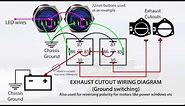 Exhaust Cutout / Power Windows Wiring Diagrams reversing polarity with relays using Billet Buttons