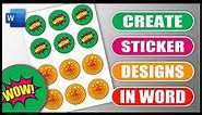 How to Create Sticker Designs in Word | EASY TUTORIAL