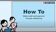 How To Pay your Credit Card Bill through NetBanking | HDFC Bank