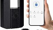 Fingerprint Padlock, Heavy Duty Locker Lock with APP, Waterproof Biometric Smart Padlock with Key for Warehouse, with USB Charging Bluetooth Outdoor Padlock for Locker, Backpack, Suitcase, Luggage