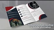 Trifold brochure mockup in Adobe Photoshop CC