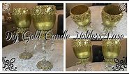 DIY GOLD BLING CANDLE HOLDERS | VASE #BLINGQUEEN