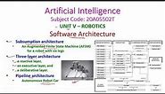 Software Architecture-ROBOTICS-Artificial Intelligence-20A05502T-UNIT V