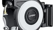 Tuyeho Retractable Garden Hose Reel 100FT, Wall Mount Heavy Duty Water Hose Reels with Automatic Slow Rewind System, Outdoor Hoses Reel with 2 Hose Nozzles for Garden Watering, Car Wash, Pet Shower