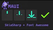 NET MAUI - Creating an animated download button using Font Awesome + SkiaSharp