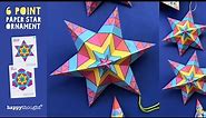 Make a 6 point 3D paper star decoration. DIY festive tutorial + printable template • Happythought