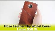 Mozo Microsoft Lumia 950 XL Leather Flip Wallet Case - Hands On