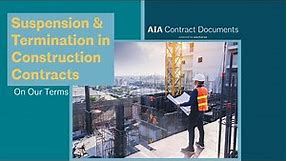 On Our Terms: Suspension and Termination in Construction Contracts